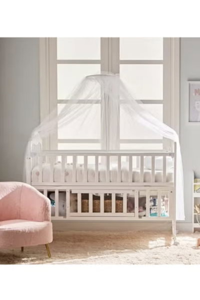 سرير اطفال خشب الصنوبر فان مومنت، 120×60 سم، مع مساحة تخزين - ابيض product image 2