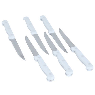 طقم سكاكين فاكهة بيد بلاستيك السيف غاليري، 6 قطع، 4.5 بوصة - أبيض product image 2