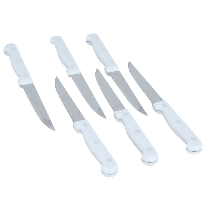 طقم سكاكين فاكهة بيد بلاستيك السيف غاليري، 6 قطع، 4.5 بوصة - أبيض product image 2