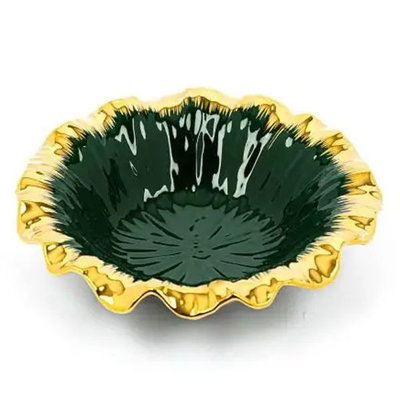 صحن تقديم حلا بورسلان السيف غاليري، 9 بوصة، دائري، عميق - أخضر product image 1