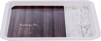 صينية تقديم بلاستيك السيف غاليري، 28×21×2 سم، مستطيل - أبيض بني product image 1