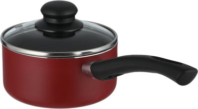 كسرولة تيفلون مستر كوك، 14 سم، يد اسود، غطاء زجاج - احمر product image 5