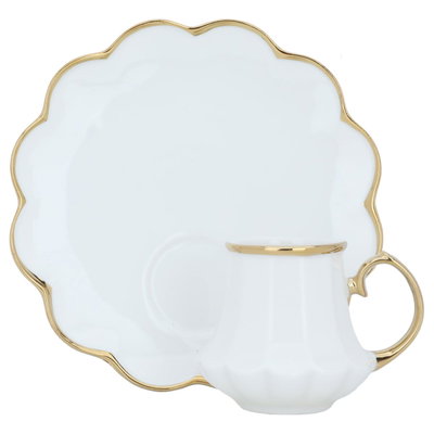 طقم فناجين قهوة سيراميك السيف غاليري، 12 قطعة شكل وردة - أبيض product image 1