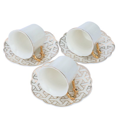 Al Saif Gallery coffee cups and saucers set, 12 pieces - white product image 3