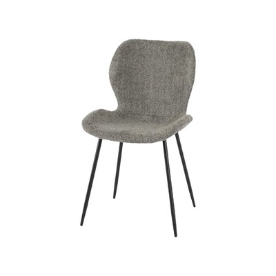 Modern Metal Chair, 80×47×45 Cm, Bouclé Fabric And Foam - Gray product image 3