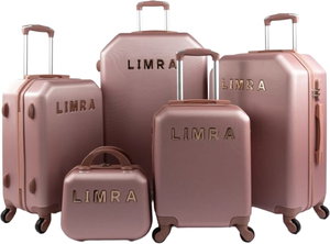 طقم شنط سفر ABS ليمرا، 5 مقاسات، 4 عجلات، زاويه 360 درجة، LMA-1181 - روزجولد product image