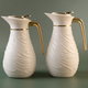 Al Saif Gallery thermos set, two pieces, 1/0.75 liter, glass inner container, plastic outer shell - white product image 1