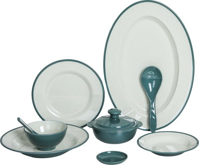 طقم سفرة ميلامين سي سي بن شيهون، 40 قطعة - بيج أخضر product image 1