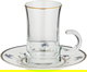 Al Saif Gallery Glass Tea Set, 13cm, 12 Pieces, Porcelain Saucers - White/Gray product image 2