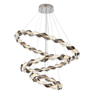 Norco Modern Aluminum Glass Chandelier, 3 Rings, 3000K, 80W - Silver product image 7