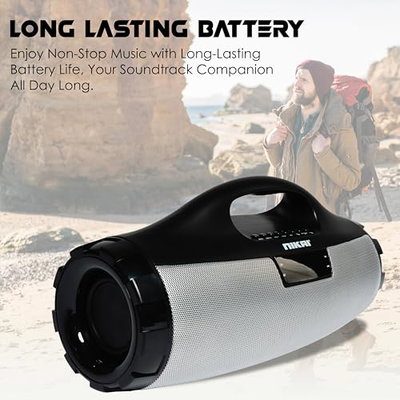 مكبر صوت لاسلكي نيكاي، 12 واط، بلوتوث، NBTS30 - اسود فضي product image 8