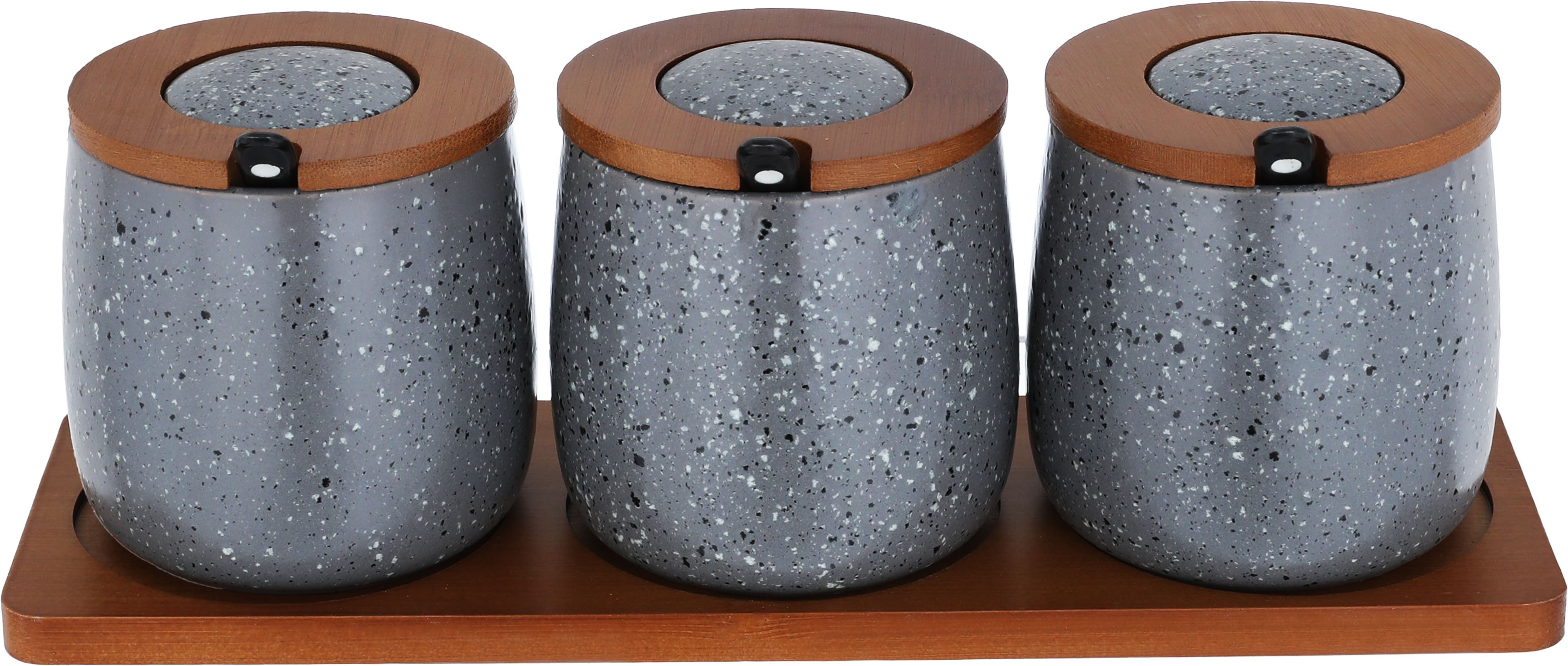 Al Saif Gallery Steel Spice Box Set, 3 Pieces - Light Grey product image 1