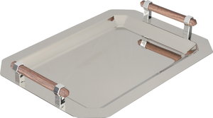 طقم طوفريات ستانلس استيل السيف غاليري، 3 قطع، مستطيل، يد خشبي - فضي product image 2