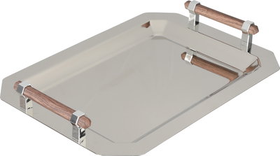 طقم طوفريات ستانلس استيل السيف غاليري، 3 قطع، مستطيل، يد خشبي - فضي product image 2