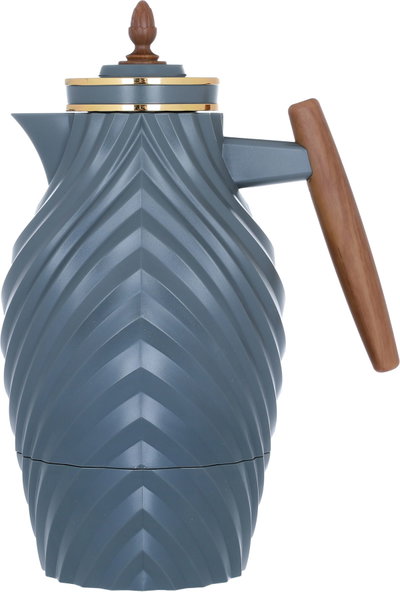 ترمس إفرست، 1 لتر، بيد خشب، حافظة داخلية زجاج حراري - رمادي product image 2