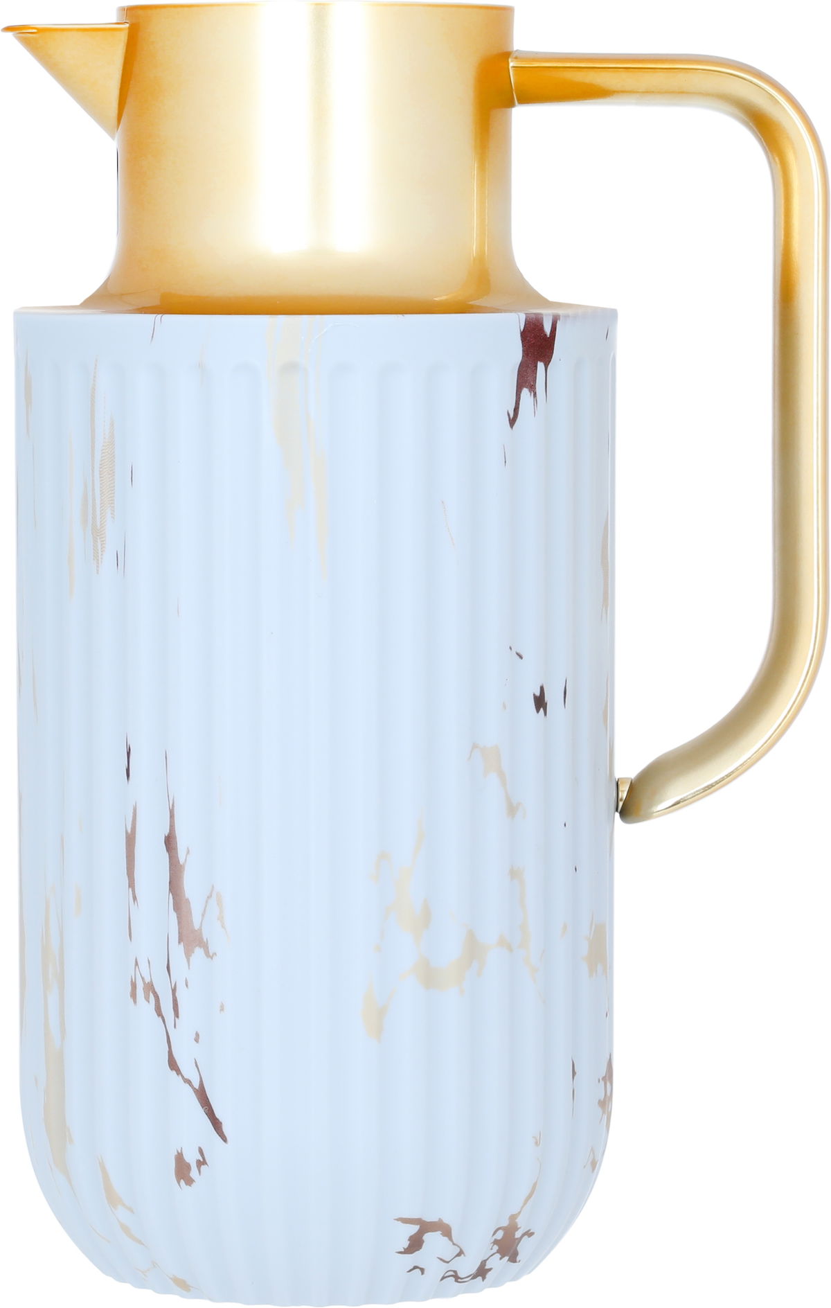 Everest Laura Thermos, 1.6 litres, marble, golden handle, thermal glass inner shell, plastic outer shell - gray product image
