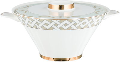 طقم تقديم سفرة بورسلان السيف غاليري، 65 قطعة، نقش ذهبي - أبيض بيج product image 19