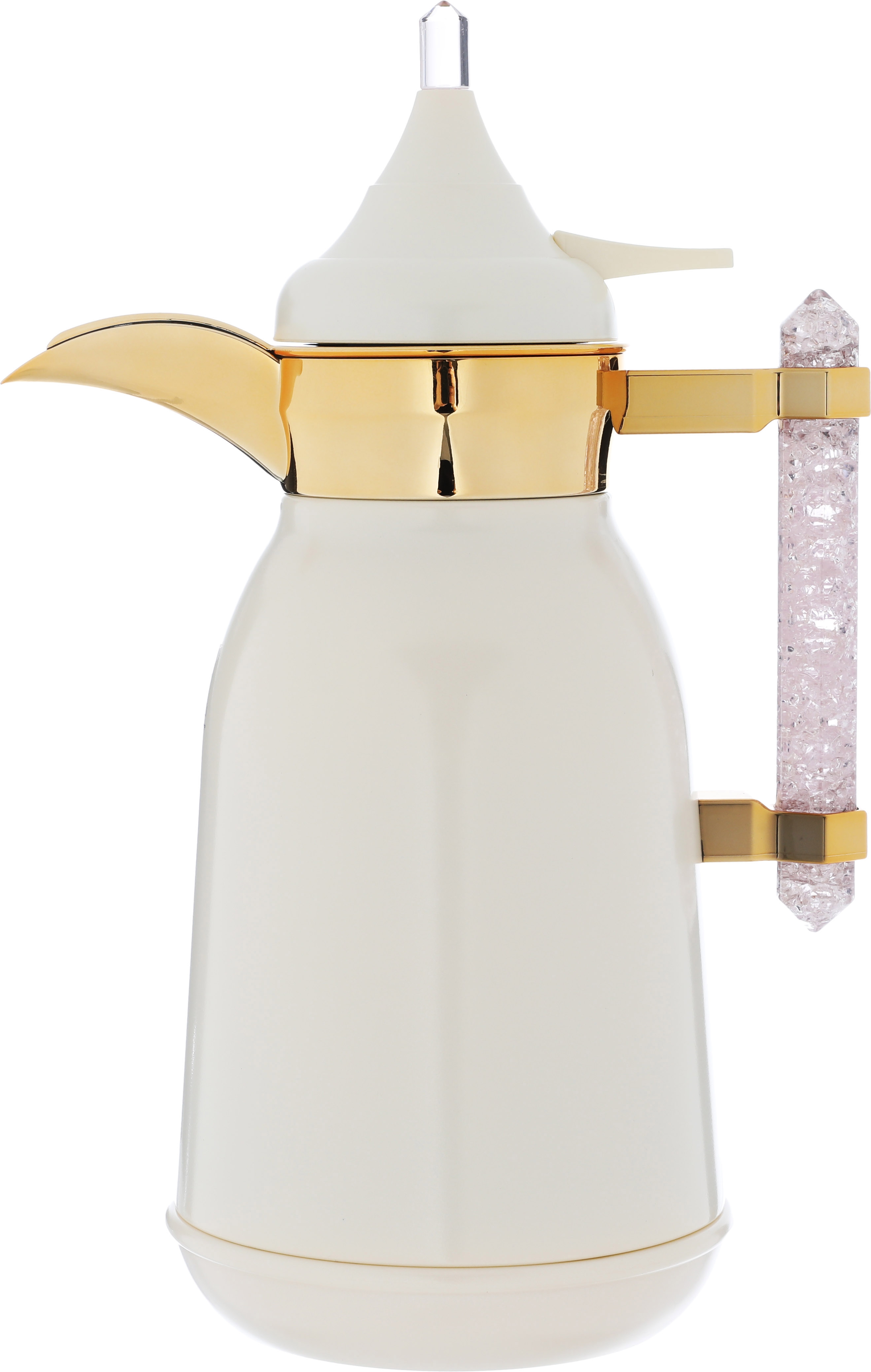 Al Saif Gallery Shahad thermos set, 1/1 liter, crystal handle, thermal glass inner case, stainless steel outer case - pearl product image 7