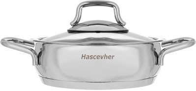 hascevher steel pots set with glass lid, 6 pieces - silver product image 3