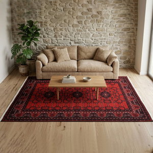 سجادة بوليستر سجادتي، 200×300 سم، نقشة سمرقند - أحمر product image
