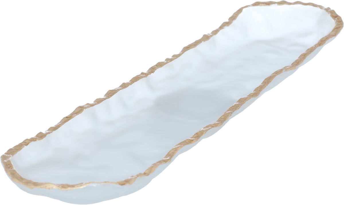 صحن حلا زجاج السيف غاليري، 41×10×2.5 سم، بيضاوي - شفاف ذهبي product image 2