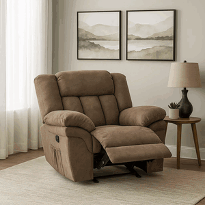 Fabric Rocking Reclining Chairs, 95×80×77 Cm - Light Beige product image 2
