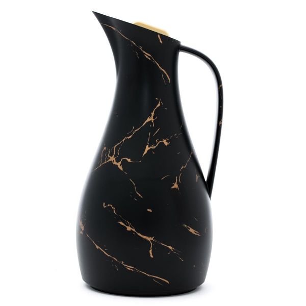 Elegance Verona Thermos, 1 liter, thermal glass inner container, plastic outer shell - black gold product image 1