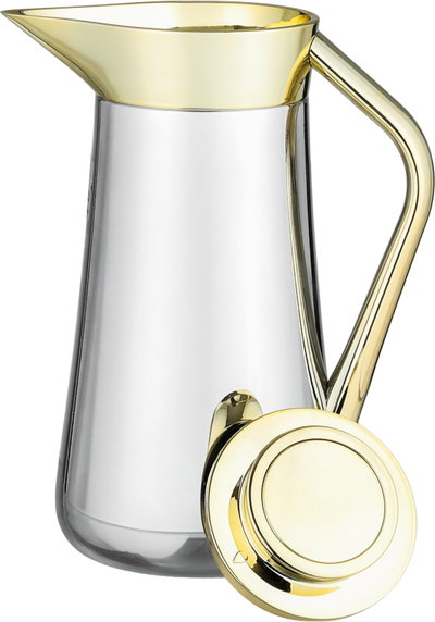 Al-Saif Gallery  Al-Huda Stainless Steel Thermos, 1 Liter, Gold Handle, Push Button - Shiny Silver product image 5