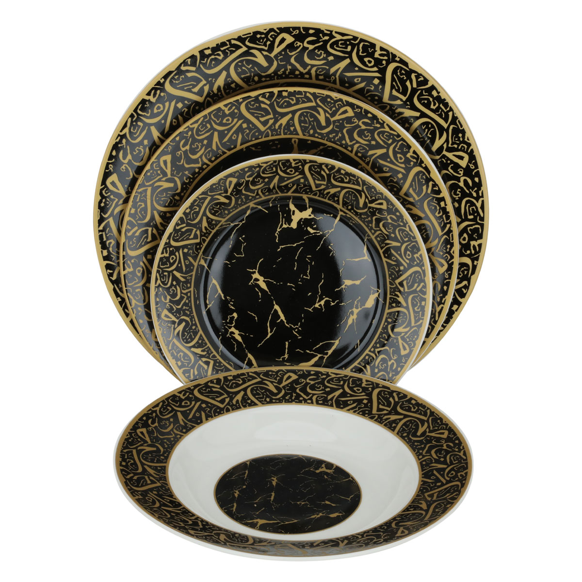 طقم سفرة بورسلان السيف غاليري، دائري، 51 قطعة - أسود product image 4