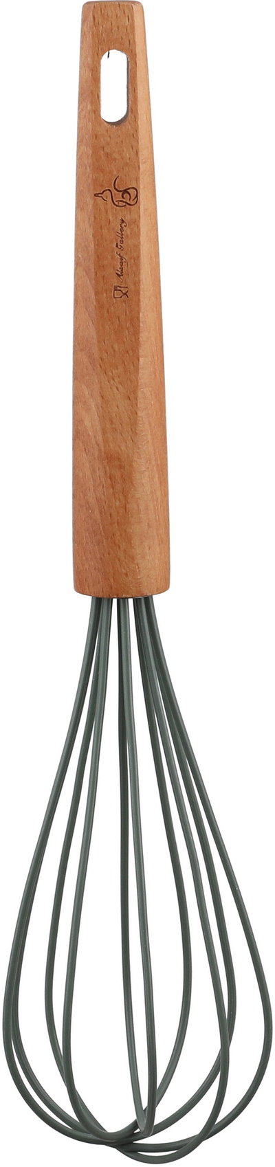 Al Saif Gallery Silicone Wood Kitchen Utensil Set, 6 Pieces, Wooden Handle - Light Wood, Dark Green product image 7