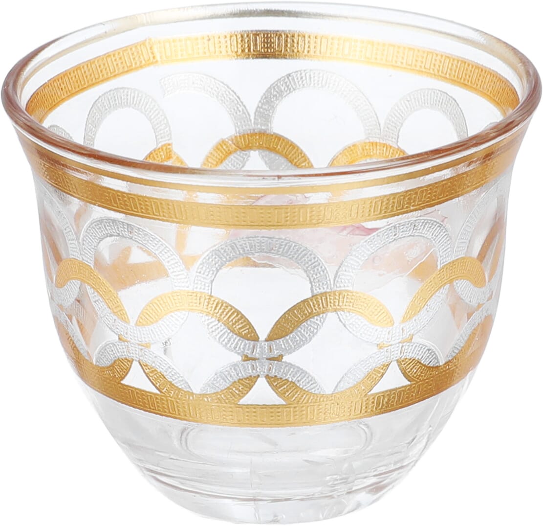 Max Glass tea and coffee serving set, 26 pieces, golden pattern - transparent product image 2