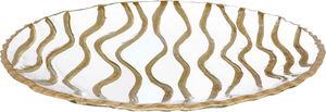 صحن حلا زجاج السيف غاليري، 31×31×2.5 سم، دائري - شفاف ذهبي product image