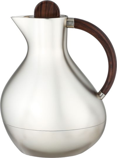 Al Saif Gallery Layal Thermos Set, 0.6/0.9 Liter, 2 Pieces, Glass Interior, Plastic Exterior, Wooden Handle, Push Button - Wooden Silver product image 2