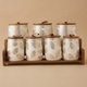 Al Saif Gallery Porcelain Spice Jar Set with Lid and Wooden Stand, 7 Pieces - White product image 1