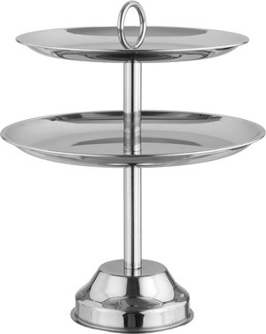 Al Saif Gallery Stainless Steel Serving Stand, 20 x 23 cm, Two-Tier - Silver product image 2