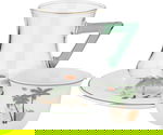 طقم تقديم شاي وقهوة زجاج وبورسلان السيف غاليري، 18 قطعة، يد أخضر- شفاف أبيض product image 3