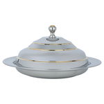 Gozy Steel with Saif Gallery Engraved Cover, 45 cm, Round - Silver product image 1