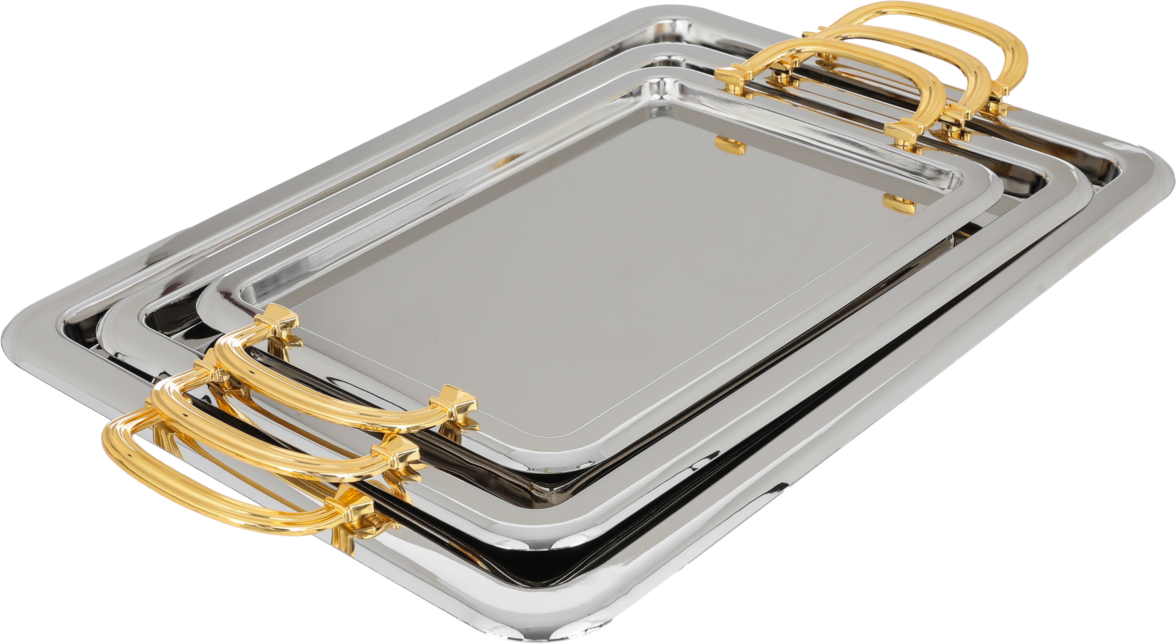 طقم طوفريات استيل، 3 قطع - فضي ذهبي product image