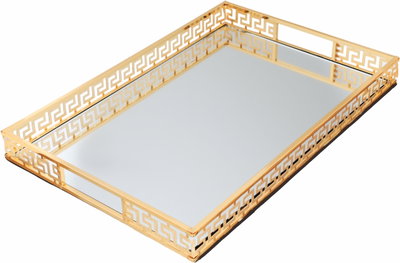 Al Saif Gallery Steel Serving Tray, 45x30x4.5 cm - Gold product image 2