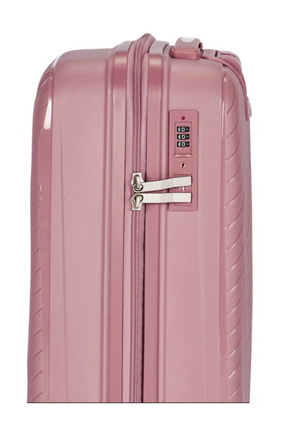 طقم شنط سفر بولي بروبيلين ليمرا، 3 مقاسات، 4 عجلات، بزاوية 360 درجة، LMA-PP521 - روزجولد product image 5