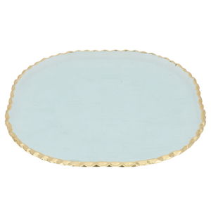 Al Saif Gallery glass plate, 31.5 x 31.5 x 1.6 cm, gold rim, large - clear product image