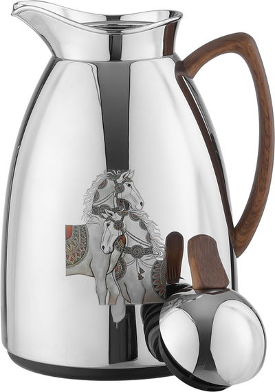 طقم ترامس السيف بلص، 1/1.7 لتر، قطعتين، خامة داخلية زجاج، يدخشبي - فضي product image 5