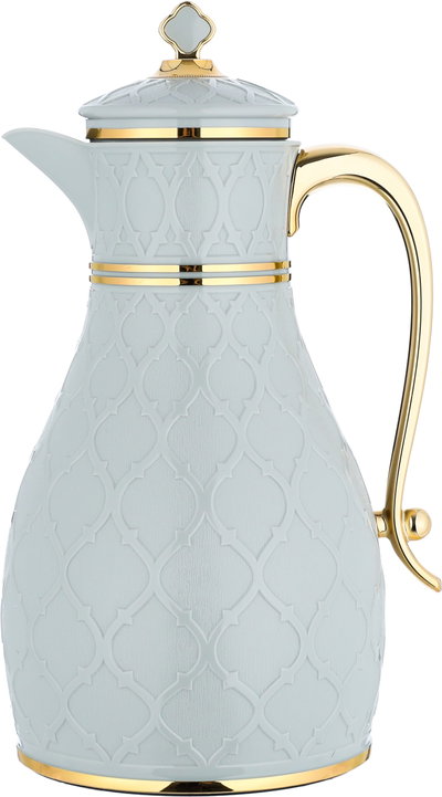 Al Saif Gallery Nahla thermos set, 2 pieces, 1 liter, glass inner shell, plastic outer shell - light gray product image 3