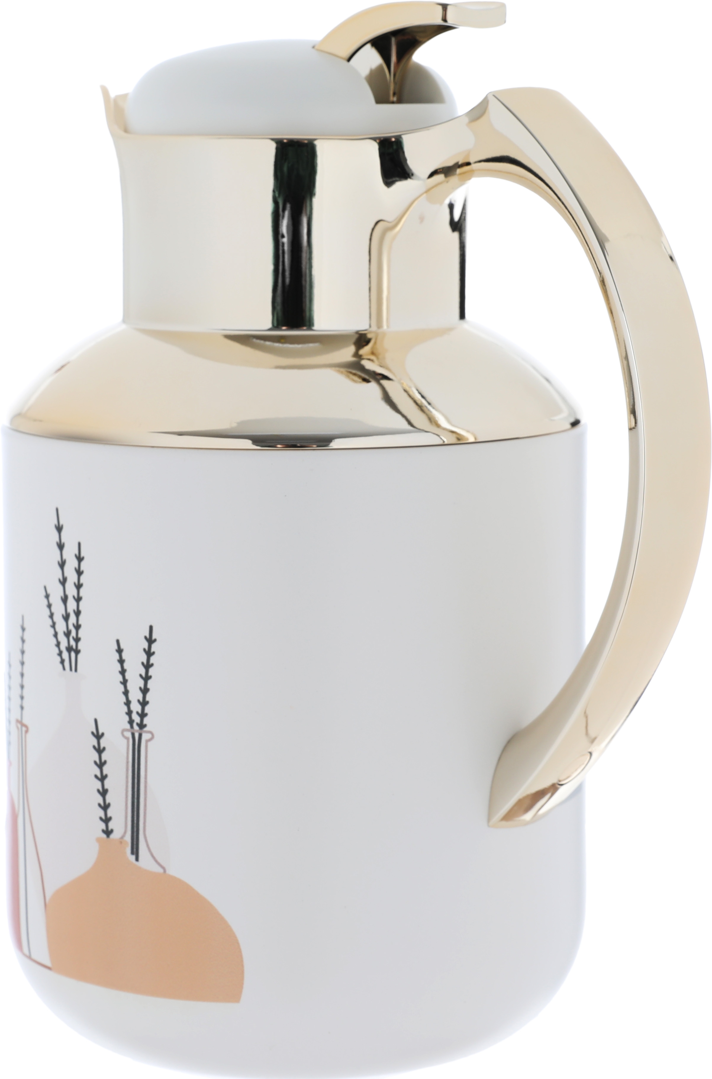 Al Saif Gallery Florya thermos set, 1/0.5 litre, two pieces, thermal glass inner shell, steel outer shell - pearl product image 4