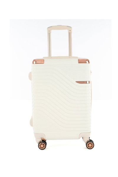 طقم شنط سفر ABS ليمرا، 5 مقاسات، 4 عجلات، زاويه 360 درجة، LMA-1464 - بيج ذهبي product image 3