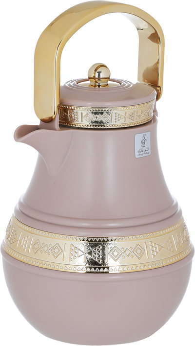 Al Saif Gallery Amal thermos set, 1/1 liter, 2 pieces, thermal glass inner shell, plastic outer shell - cashmere product image 8