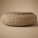 Al Saif Gallery Circular Ceramic Stool, 55 X 18 Cm - Wooden product image 1