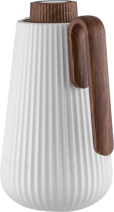 Glory Sumo Thermos, 1 liter, wooden handle, glass interior, pusher - white wooden product image 3