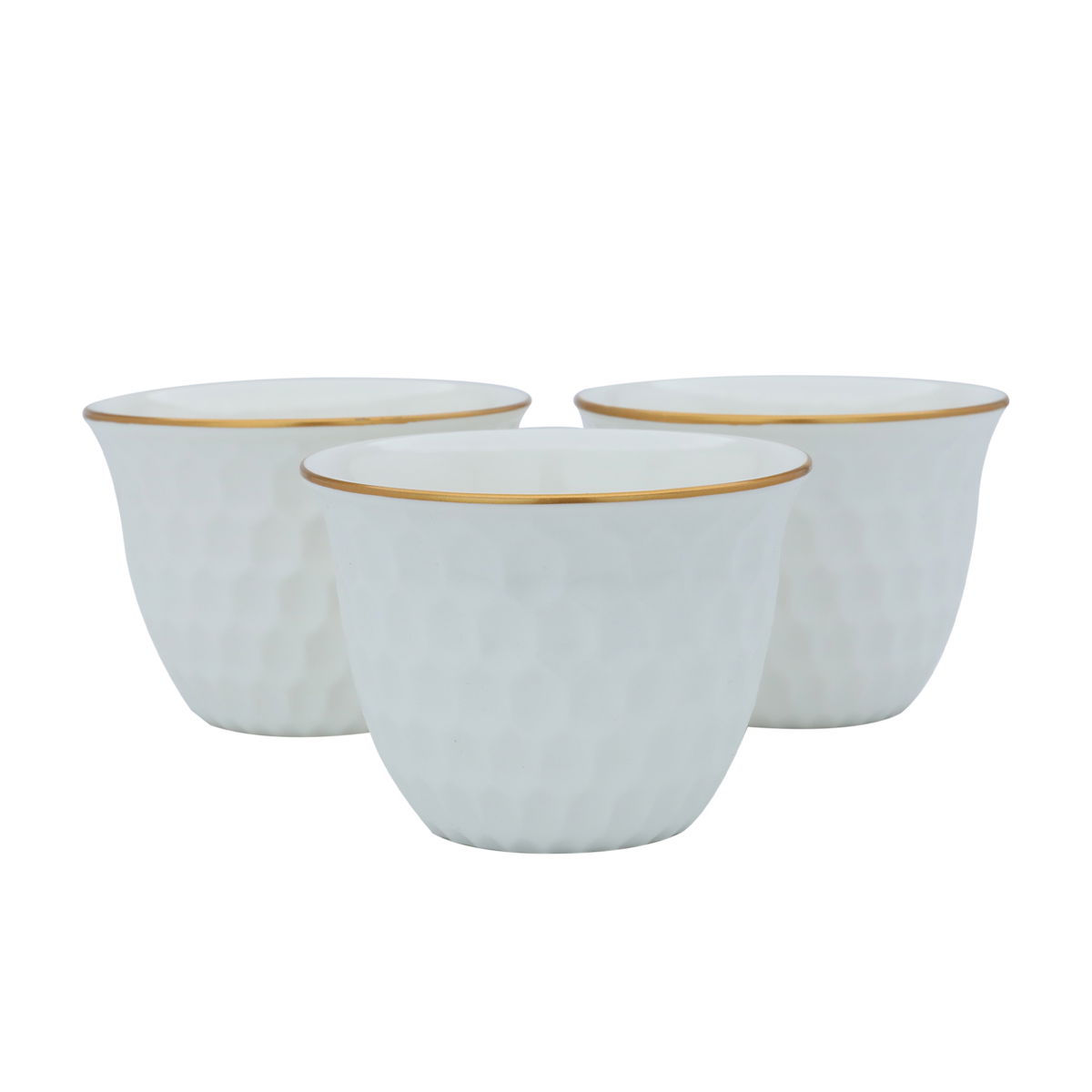 Al Saif Gallery porcelain Arabic coffee cups set, hexagonal shape, 12 pieces - light gray product image 3