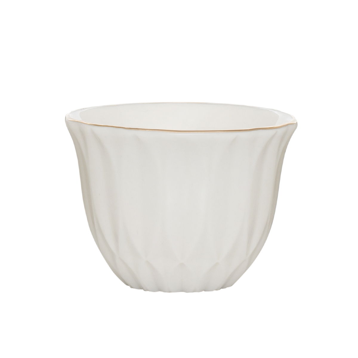 Al Saif Gallery porcelain coffee cup set, ribbed, with golden font, 12 pieces - white product image 3